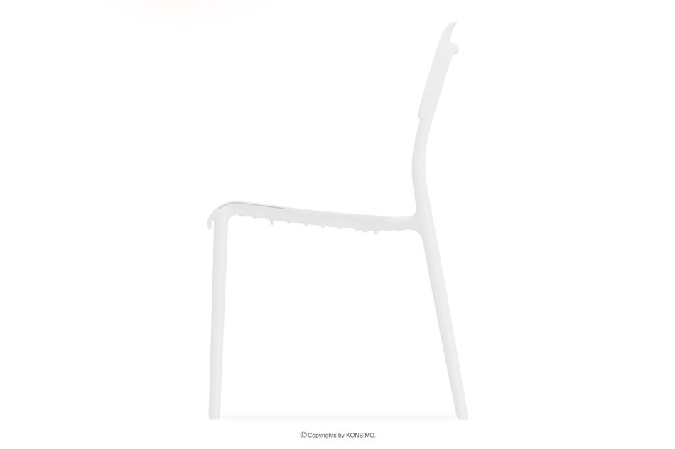 GALIO Gartenmöbel-Set Stühle und Tisch aus ökologischem Kunststoff 4 Personen weiß weiß - Foto 4