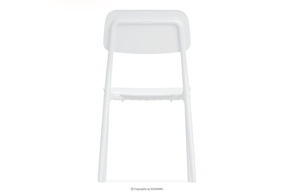 GALIO Gartenmöbel-Set Stühle und Tisch aus ökologischem Kunststoff 4 Personen weiß weiß - Foto 5