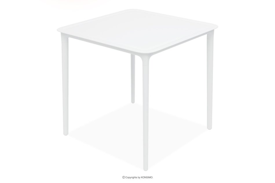 GALIO Gartenmöbel-Set Stühle und Tisch aus ökologischem Kunststoff 4 Personen weiß weiß - Foto 7