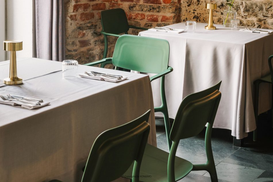 GALIO Gartenmöbel-Set Stühle und Tisch aus ökologischem Kunststoff 4 Personen grün grün - Foto 10