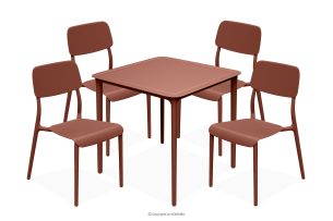 GALIO, https://konsimo.de/kollektion/galio/ Gartenmöbel-Set Stühle und Tisch aus ökologischem Kunststoff 4 Personen orange orange - Foto