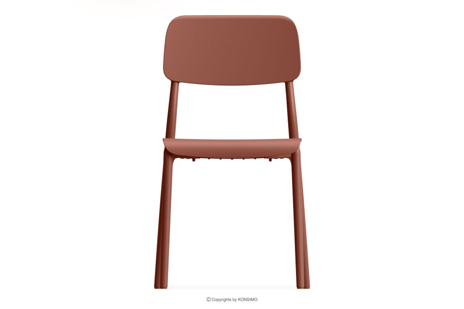 GALIO Gartenmöbel-Set Stühle und Tisch aus ökologischem Kunststoff 4 Personen orange orange - Foto 3