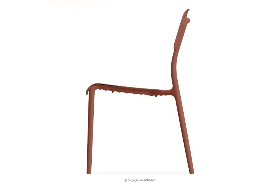 GALIO Gartenmöbel-Set Stühle und Tisch aus ökologischem Kunststoff 4 Personen orange orange - Foto 4