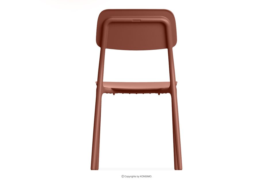 GALIO Gartenmöbel-Set Stühle und Tisch aus ökologischem Kunststoff 4 Personen orange orange - Foto 5