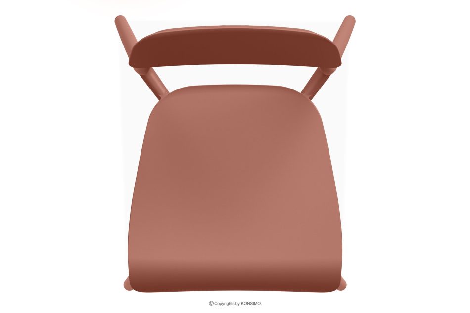GALIO Gartenmöbel-Set Stühle und Tisch aus ökologischem Kunststoff 4 Personen orange orange - Foto 6