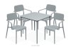 GALIO Gartenmöbel-Set Stühle und Tisch aus ökologischem Kunststoff 4 Personen grau grau - Foto 1