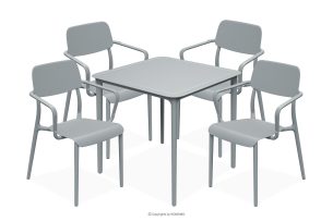 GALIO, https://konsimo.de/kollektion/galio/ Gartenmöbel-Set Stühle und Tisch aus ökologischem Kunststoff 4 Personen grau grau - Foto