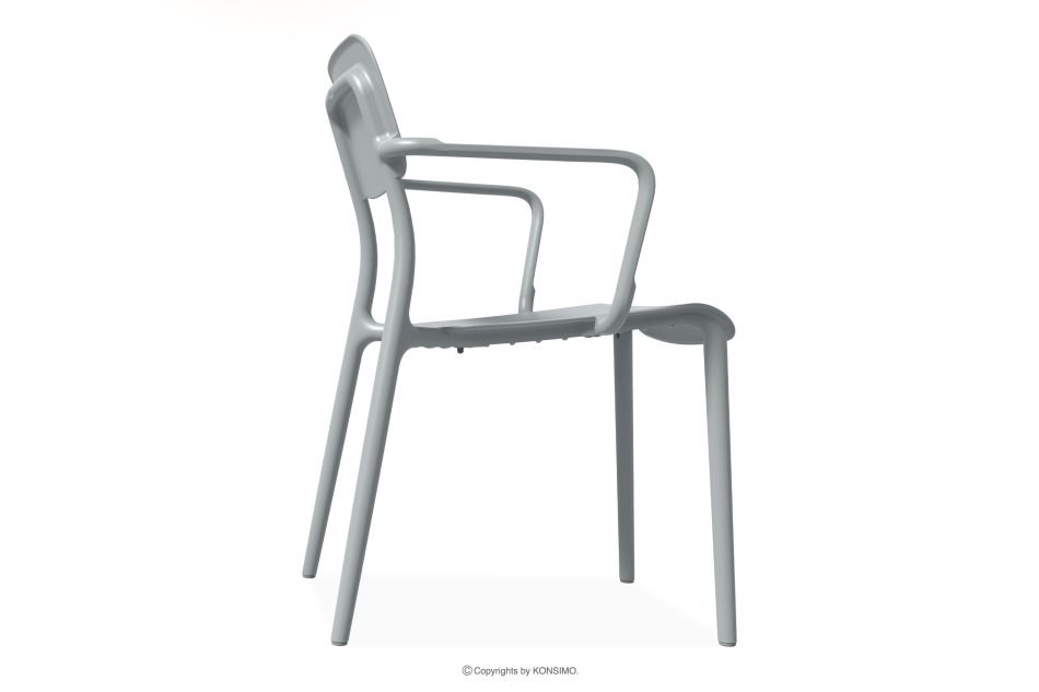 GALIO Gartenmöbel-Set Stühle und Tisch aus ökologischem Kunststoff 4 Personen grau grau - Foto 6