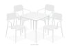 GALIO Gartenmöbel-Set Stühle und Tisch aus ökologischem Kunststoff 4 Personen weiß weiß - Foto 1