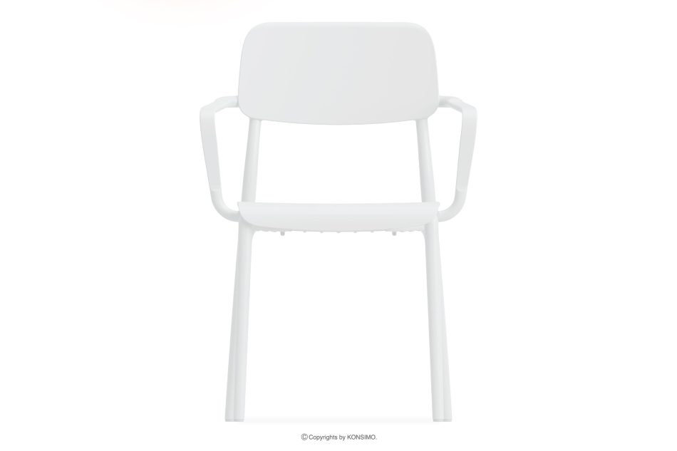 GALIO Gartenmöbel-Set Stühle und Tisch aus ökologischem Kunststoff 4 Personen weiß weiß - Foto 3