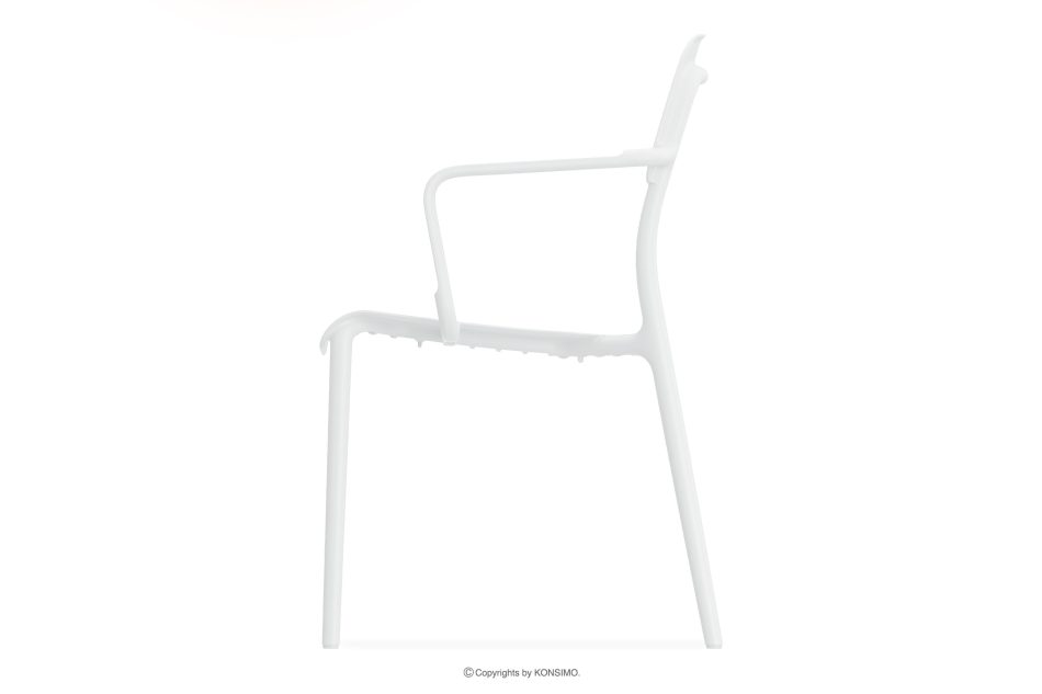 GALIO Gartenmöbel-Set Stühle und Tisch aus ökologischem Kunststoff 4 Personen weiß weiß - Foto 4