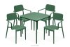 GALIO Gartenmöbel-Set Stühle und Tisch aus ökologischem Kunststoff 4 Personen grün grün - Foto 1
