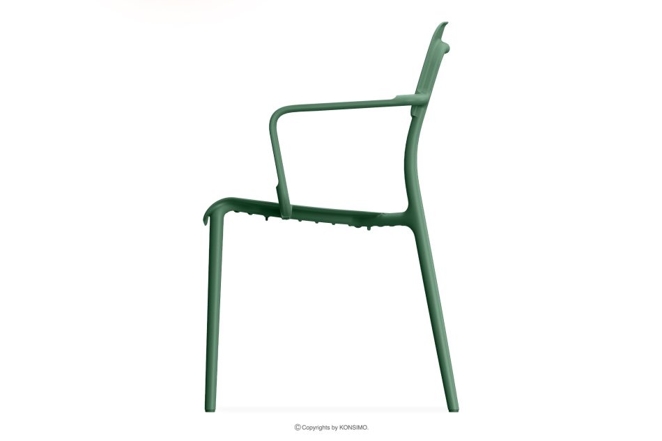 GALIO Gartenmöbel-Set Stühle und Tisch aus ökologischem Kunststoff 4 Personen grün grün - Foto 4