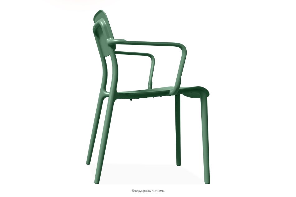GALIO Gartenmöbel-Set Stühle und Tisch aus ökologischem Kunststoff 4 Personen grün grün - Foto 6