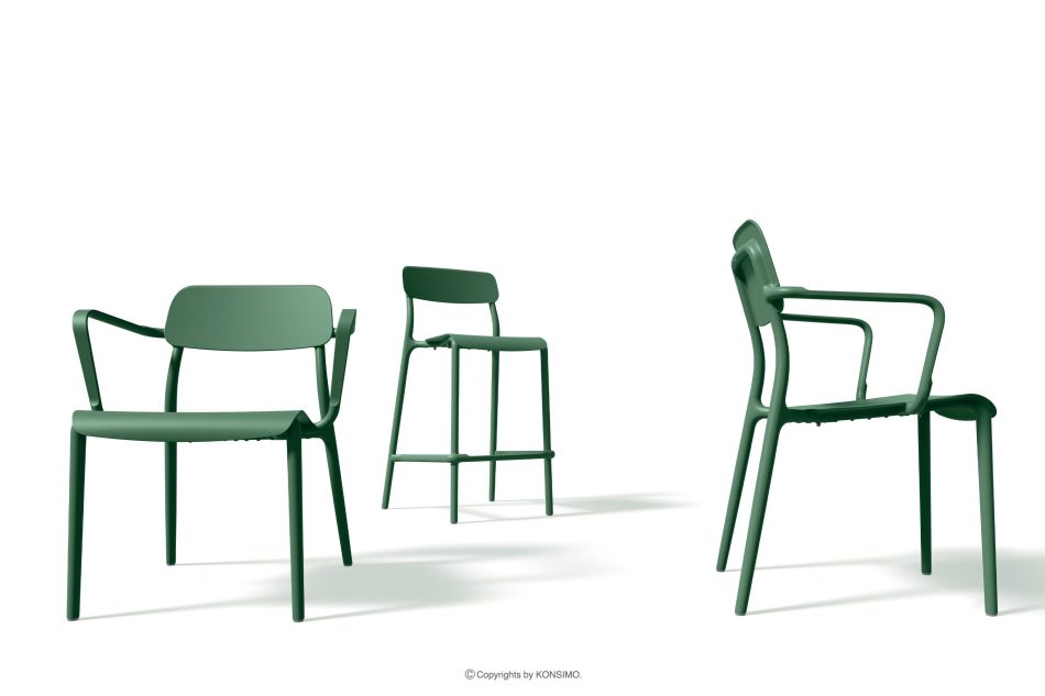 GALIO Gartenmöbel-Set Stühle und Tisch aus ökologischem Kunststoff 4 Personen grün grün - Foto 11