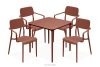 GALIO Gartenmöbel-Set Stühle und Tisch aus ökologischem Kunststoff 4 Personen orange orange - Foto 1
