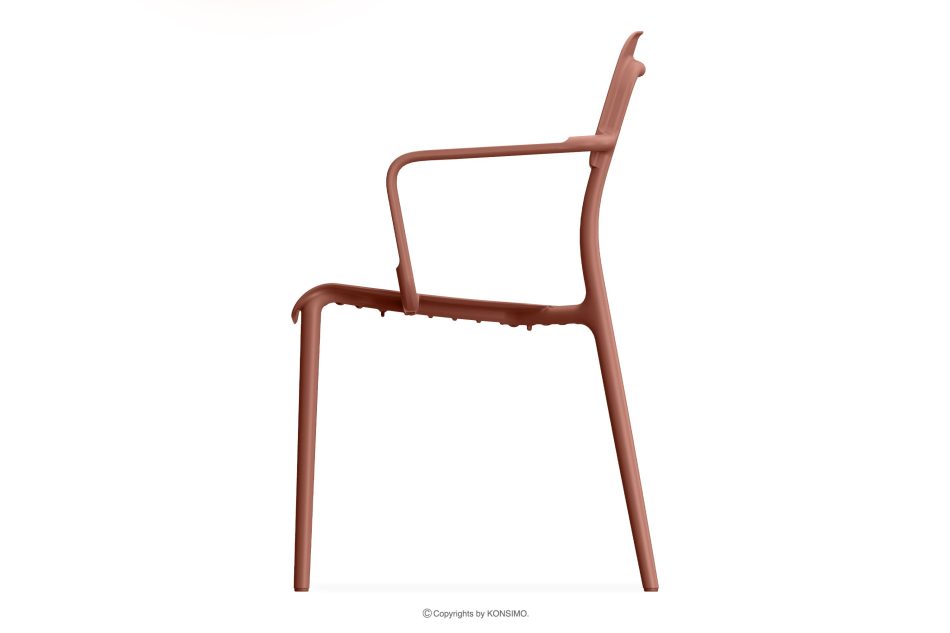 GALIO Gartenmöbel-Set Stühle und Tisch aus ökologischem Kunststoff 4 Personen orange orange - Foto 4