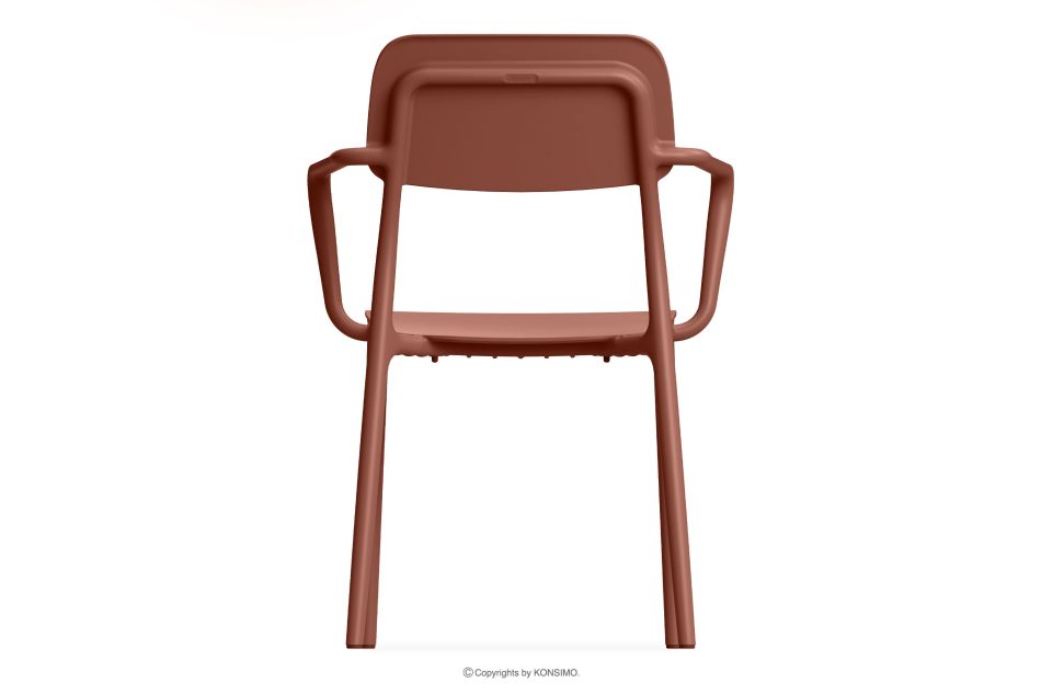 GALIO Gartenmöbel-Set Stühle und Tisch aus ökologischem Kunststoff 4 Personen orange orange - Foto 5