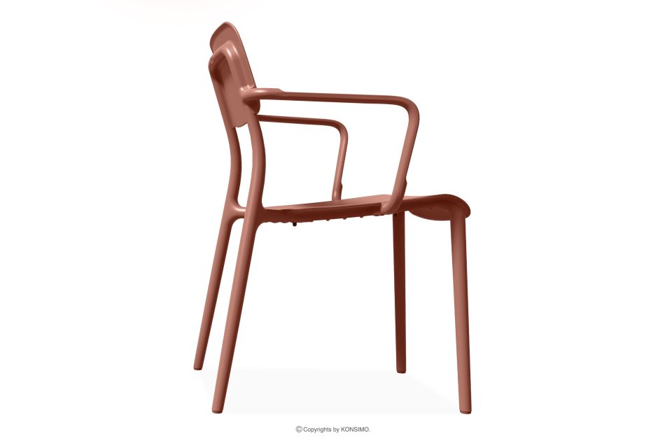 GALIO Gartenmöbel-Set Stühle und Tisch aus ökologischem Kunststoff 4 Personen orange orange - Foto 6