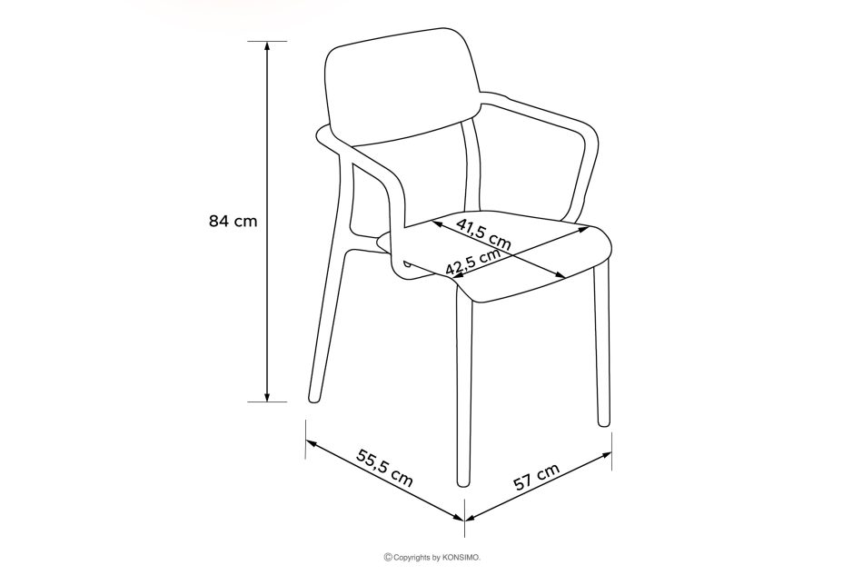 GALIO Gartenmöbel-Set Stühle und Tisch aus ökologischem Kunststoff 4 Personen weiß weiß - Foto 12