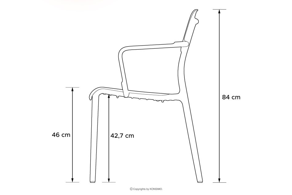 GALIO Gartenmöbel-Set Stühle und Tisch aus ökologischem Kunststoff 4 Personen weiß weiß - Foto 13