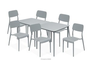 GALIO, https://konsimo.de/kollektion/galio/ Gartenmöbel-Set Stühle und Tisch aus ökologischem Kunststoff 6 Personen grau grau - Foto