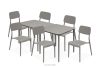 GALIO Gartenmöbel-Set Stühle und Tisch aus ökologischem Kunststoff für 6 Personen kühlbraun kühles Braun - Foto 1