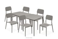 Gartenmöbel-Set Stühle und Tisch aus ökologischem Kunststoff für 6 Personen kühlbraun