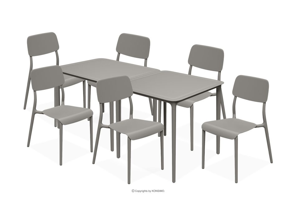 GALIO Gartenmöbel-Set Stühle und Tisch aus ökologischem Kunststoff für 6 Personen kühlbraun kühles Braun - Foto 0