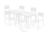 GALIO Gartenmöbel-Set Stühle und Tisch aus ökologischem Kunststoff 6 Personen weiß weiß - Foto 1