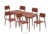 GALIO Gartenmöbel-Set Stühle und Tisch aus ökologischem Kunststoff 6 Personen orange orange - Foto 1