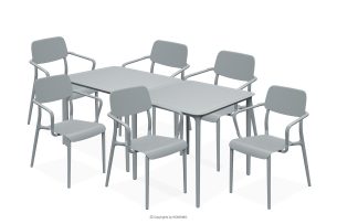 GALIO, https://konsimo.de/kollektion/galio/ Gartenmöbel-Set Stühle und Tisch aus ökologischem Kunststoff 6 Personen grau grau - Foto