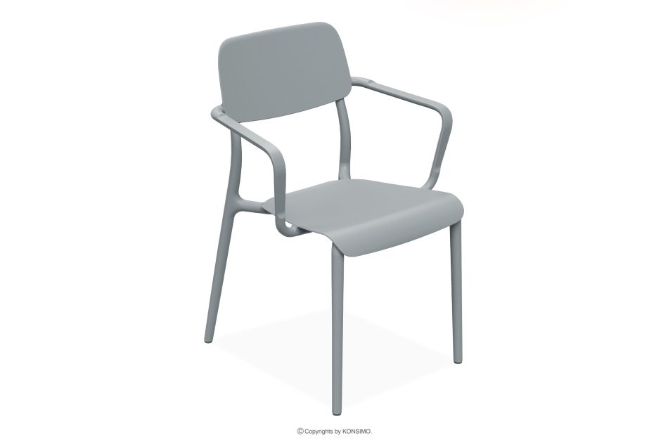 GALIO Gartenmöbel-Set Stühle und Tisch aus ökologischem Kunststoff 6 Personen grau grau - Foto 2
