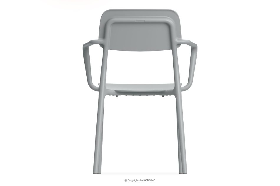 GALIO Gartenmöbel-Set Stühle und Tisch aus ökologischem Kunststoff 6 Personen grau grau - Foto 5