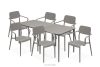 GALIO Gartenmöbel-Set Stühle und Tisch aus ökologischem Kunststoff für 6 Personen kühlbraun kühles Braun - Foto 1