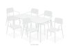 GALIO Gartenmöbel-Set Stühle und Tisch aus ökologischem Kunststoff 6 Personen weiß weiß - Foto 1