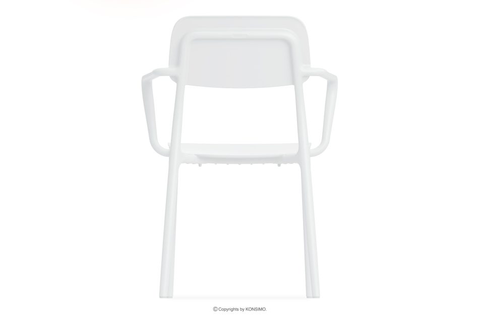 GALIO Gartenmöbel-Set Stühle und Tisch aus ökologischem Kunststoff 6 Personen weiß weiß - Foto 5