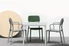 GALIO Gartenmöbel-Set Stühle und Tisch aus ökologischem Kunststoff 6 Personen weiß weiß - Foto 12