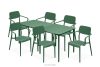 GALIO Gartenmöbel-Set Stühle und Tisch aus ökologischem Kunststoff 6 Personen grün grün - Foto 1