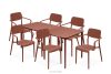 GALIO Gartenmöbel-Set Stühle und Tisch aus ökologischem Kunststoff 6 Personen orange orange - Foto 1