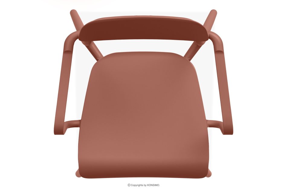 GALIO Gartenmöbel-Set Stühle und Tisch aus ökologischem Kunststoff 6 Personen orange orange - Foto 7