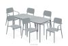 GALIO Gartenmöbel-Set Polypropylen mit Glasfaser 6 Personen grau grau - Foto 1