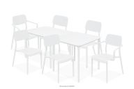 Gartenmöbel-Set aus Polypropylen mit Glasfaser 6 Personen weiß
