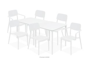 GALIO, https://konsimo.de/kollektion/galio/ Gartenmöbel-Set aus Polypropylen mit Glasfaser 6 Personen weiß weiß - Foto