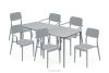 GALIO Set Stühle und Tisch für die Terrasse aus Polypropylen mit Glasfaser 6 Personen grau grau - Foto 1