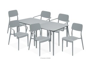 GALIO, https://konsimo.de/kollektion/galio/ Set Stühle und Tisch für die Terrasse aus Polypropylen mit Glasfaser 6 Personen grau grau - Foto