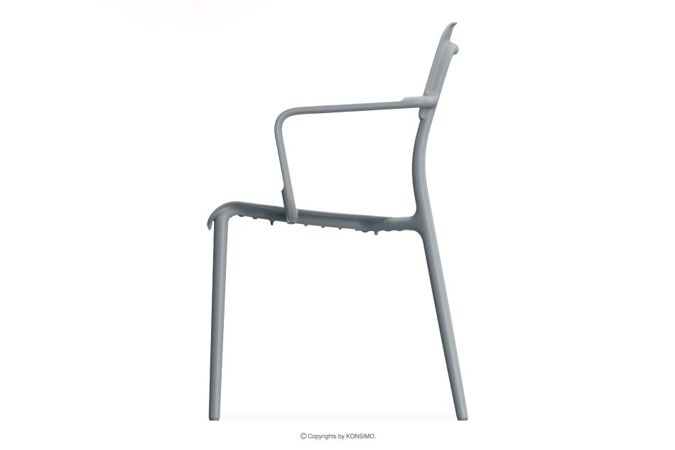 GALIO Set Stühle und Tisch für die Terrasse aus Polypropylen mit Glasfaser 6 Personen grau grau - Foto 8