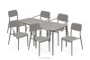 GALIO Set Stühle und Esstisch für die Terrasse aus Polypropylen mit Glasfaser 6 Personen kühlbraun kühles Braun - Foto 1