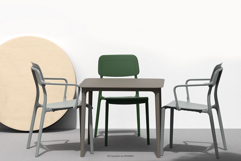 GALIO Set Stühle und Esstisch für die Terrasse aus Polypropylen mit Glasfaser 6 Personen kühlbraun kühles Braun - Foto 1