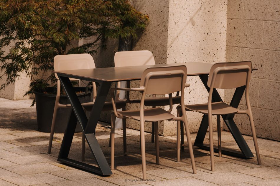 GALIO Set Stühle und Esstisch für die Terrasse aus Polypropylen mit Glasfaser 6 Personen kühlbraun kühles Braun - Foto 14